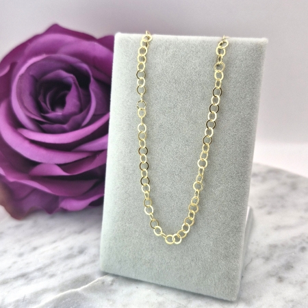 ŁAŃCUSZEK SREBRNY KÓŁECZKA 42 CM DIAMENTOWANY SREBRO 925 ZŁOCONE